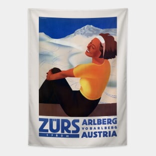 Zürs Austria Vintage Poster 1935 Tapestry