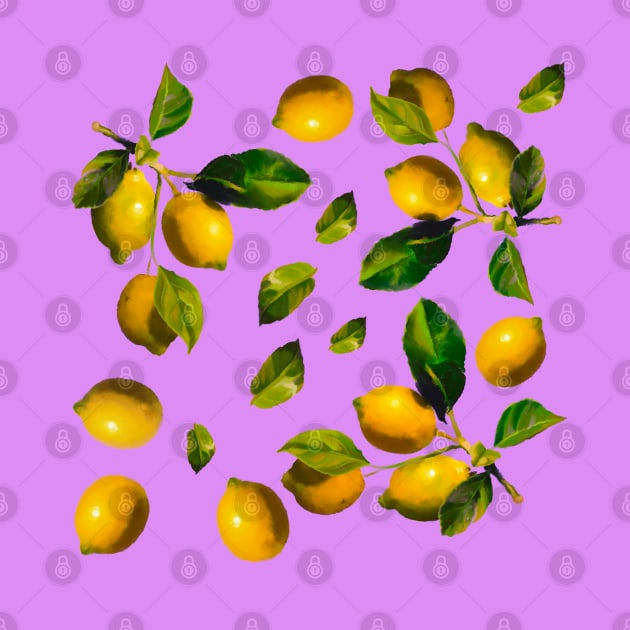 Watercolor seamless lemon pattern by shikita_a