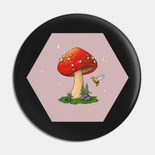 Mushroom & Bee Pin