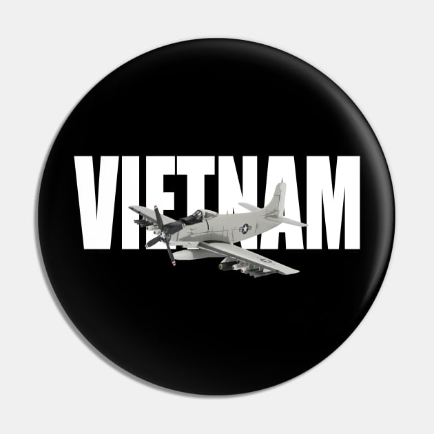 A-1 Skyraider Airplane Vietnam Veteran Plane Pin by Dirty Custard Designs 