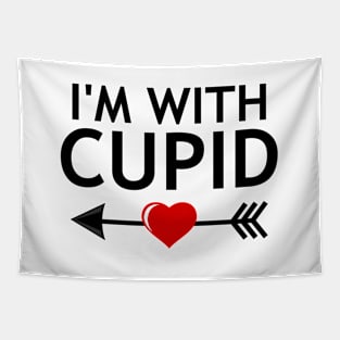 'I'm With Cupid' Funny Valentine's Design Tapestry