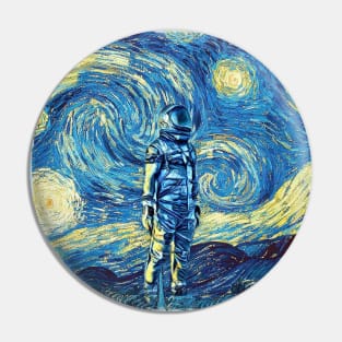 Astronaut Van Gogh Style Pin