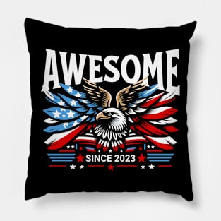 Awesome Since 2023 - Patriotic American Eagle Pillow