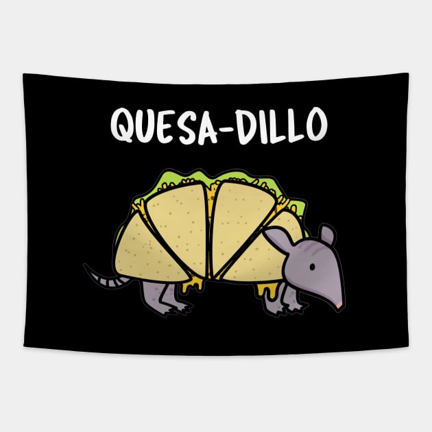 Quesa-dillo Cute Armadillo Pun Tapestry by punnybone