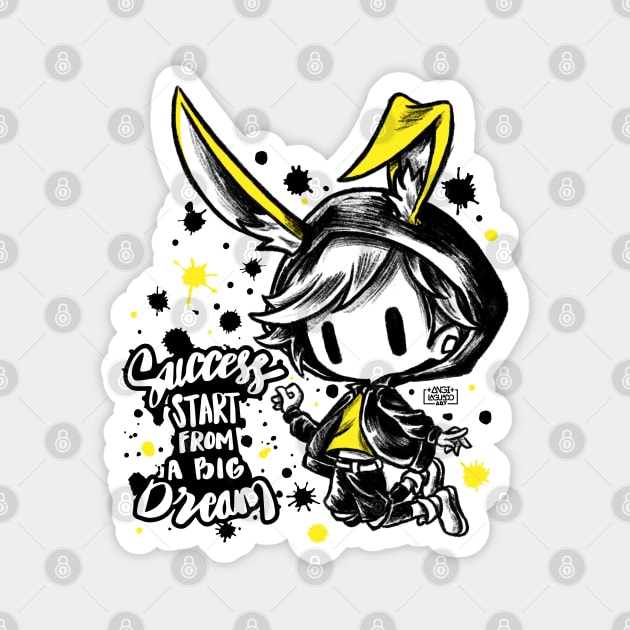 rabbit boy chibi Magnet by Angi.Laguado