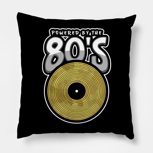 POWERED By The 1980 Retro 80s Pillow by SartorisArt1
