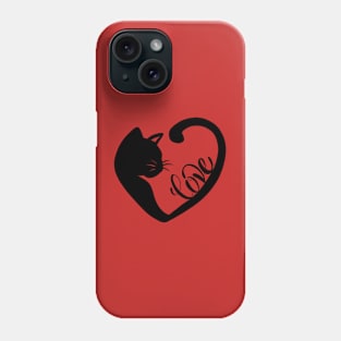 Valentines Cat Heart Phone Case