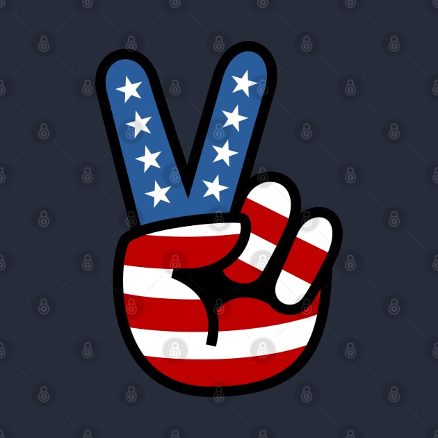 Peace Love Hand USA Flag Solid by vo_maria