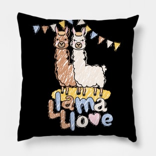 Llama Love Valentine Pillow