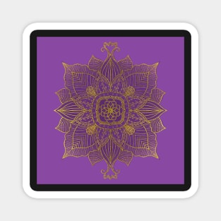 Purple and Gold Mandala Magnet