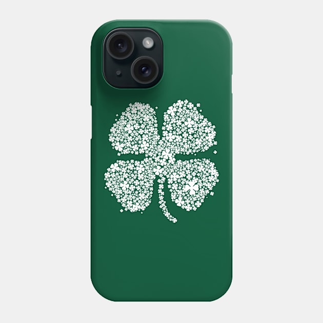 Four Leaf Clover Green Shirt St Patricks Day Shamrock Shirt III Phone Case by vo_maria