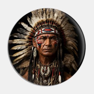 Cherokee Indian Chief Native American Warrior Pin