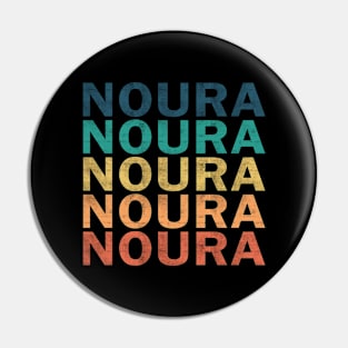 Noura Name T Shirt - Noura Vintage Retro Name Gift Item Tee Pin