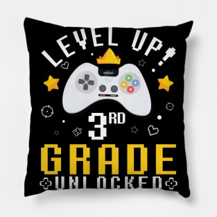 Gamer Fans Students Level Up 3rd Grade Unlocked First Day Of School Pillow