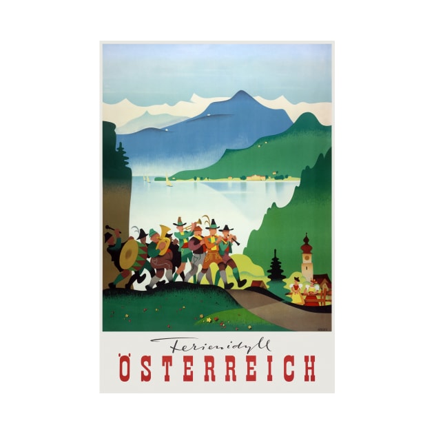 Ferienidyll Osterreich Austria Vintage Poster by vintagetreasure