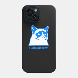 I Hate Diabetes Blue Phone Case