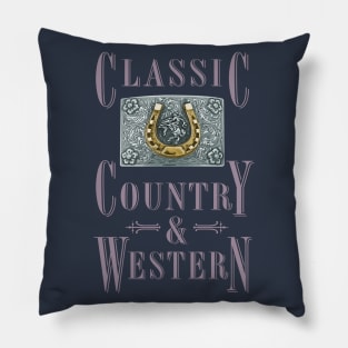 Golden Horseshoe - Classic Country and Western Belt Buckles Pillow