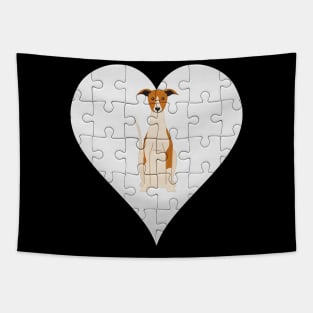 Whippet Heart Jigsaw Pieces Design - Gift for Whippet Lovers Tapestry