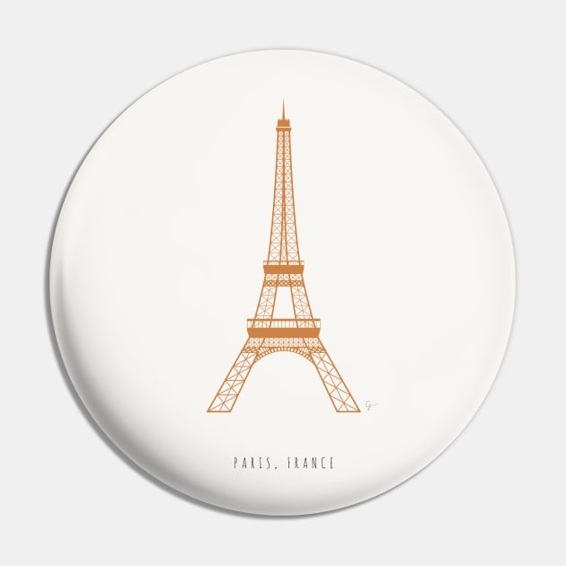 Paris Eiffel Tower Vintage Aesthetic Pin by lymancreativeco