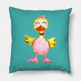 Fun, Lovable Duck, Kawaii, Happy Duck Pillow