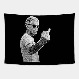 Anthony Bourdain middle finger Tapestry