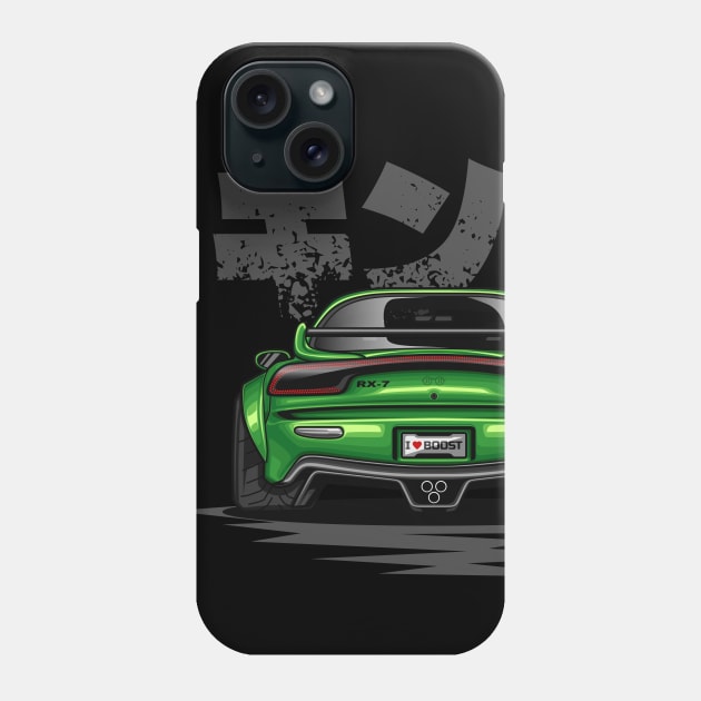 RX7 Wide Body (Light Green) Phone Case by Jiooji Project