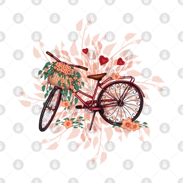 Bike with Flower Basket by DeneboArt