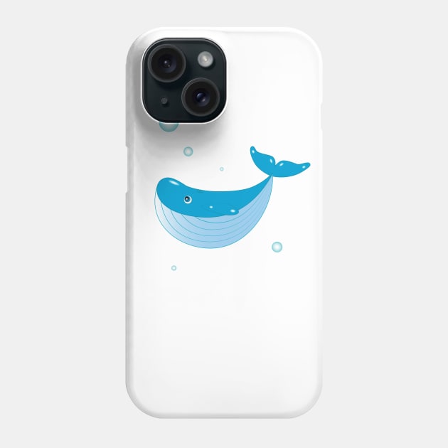 Happy balaenopteridae whale Phone Case by EvaMok88