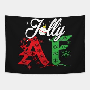 Jolly AF Merry Christmas Shirt Tapestry