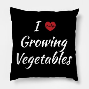 I Love Growing Vegetables Cute Red Heart / Heartbeat Pillow