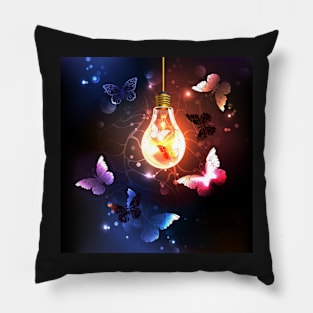 Bulb with Night Butterflies Pillow