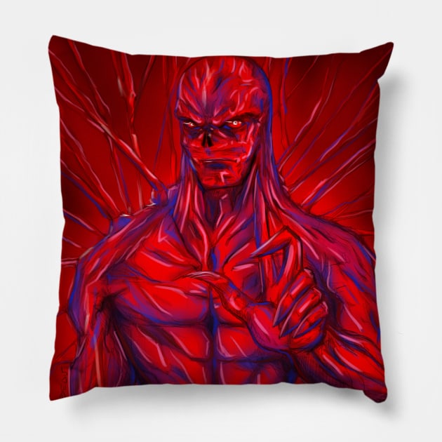 Vecna the dark upside down monster boss in strange realm Pillow by jorge_lebeau