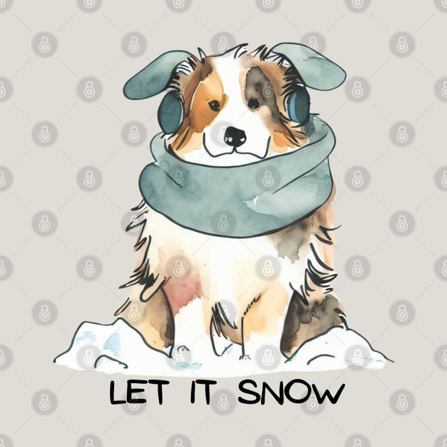 LET IT SNOW - Australian Shepherd by ZogDog Pro