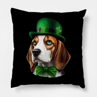 Beagle St Patrick's Day Pillow