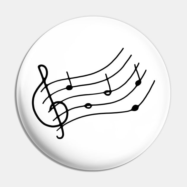 Music Notes Staff Pin by murialbezanson