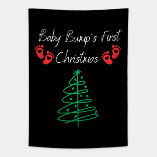 Baby Bumps First Christmas, Baby Announcement Design Tapestry