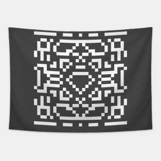 Abstract Diamond Artwork White Pixel Art Tapestry