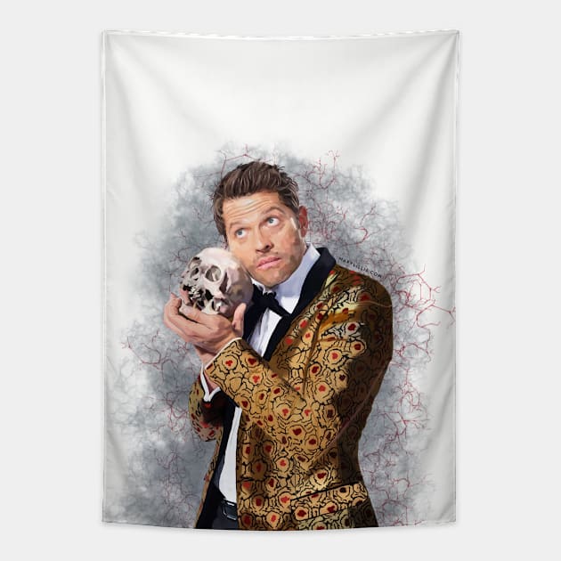 Alas, poor Misha Tapestry by marv42