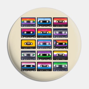 Pride Flags Music Cassette Collection Pin