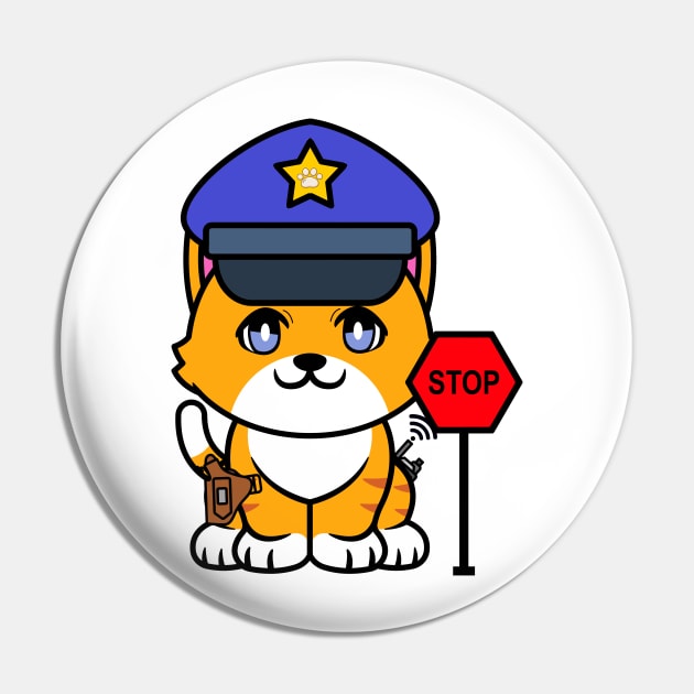 Funny orange cat police Pin by Pet Station