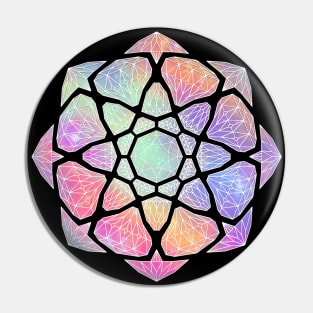 Glitter Powder Crystal Mandala - White Outline Pin