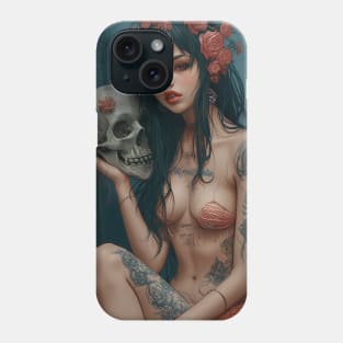 Geisha and skull 93011 Phone Case