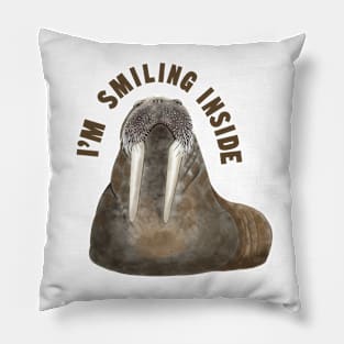 Smiling Inside Grumpy Walrus Pillow