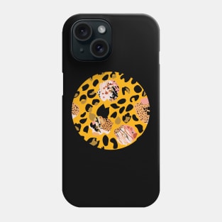 Modern abstract rose and leopard texture Phone Case