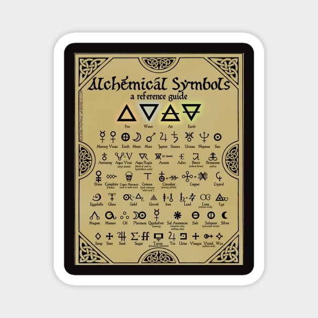 Alchemical Symbols Reference Chart Magnet by ManicElf