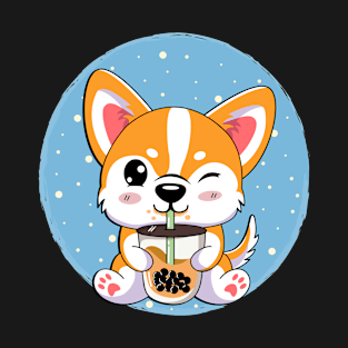 Corgi Boba Tea Bubble T-Shirt