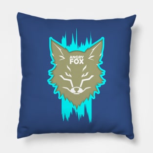 angry fox graphic tshirt design by ironpalette Pillow