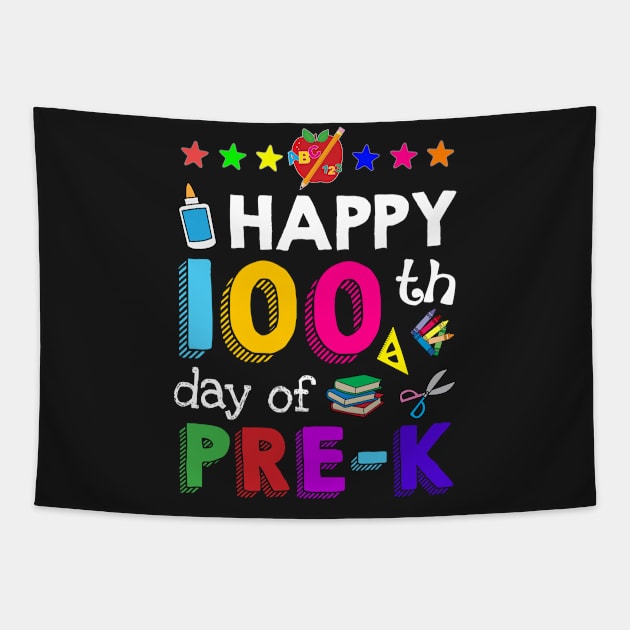 Happy 100 Days Of Pre-K Awesome T shirt For Kids Tapestry by TeeLovely