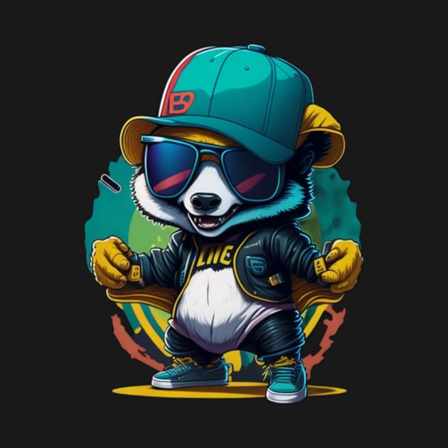 cute panda hip-hop by Rizstor