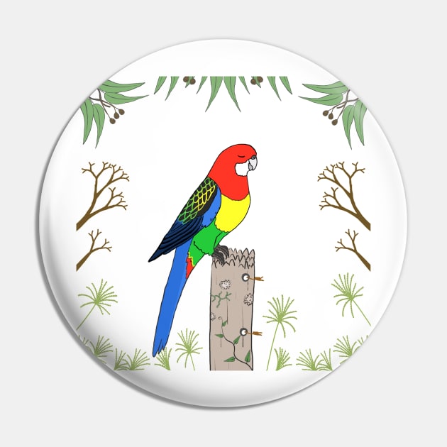 Eastern Rosella Pin by wanungara